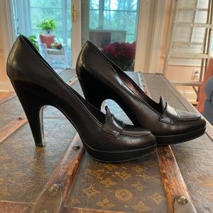 PRADA platform penny loafer pumps 38.5
